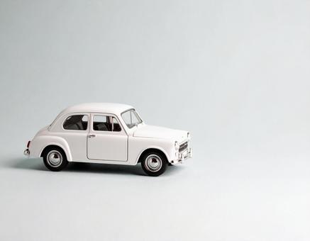 白い自動車 ミニチュア 白い自動車 ミニチュアの写真