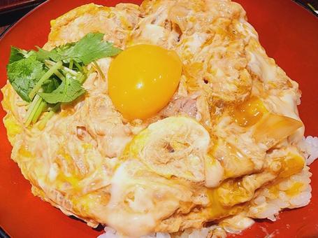 親子丼 親子丼,玉子丼,玉ねぎの写真素材