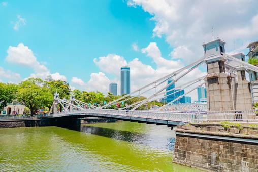 【シンガポール】金融街の街並みの写真