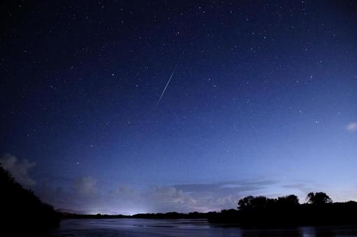 Hii River and starry sky on a summer night, JPG