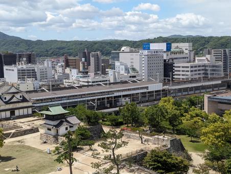 福山城から見た福山市街 福山城から見た福山市街の写真