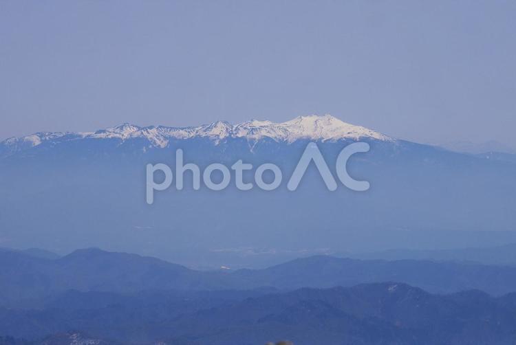 白山御前峰から見る春の乗鞍岳 白山,御前峰,山頂の写真素材