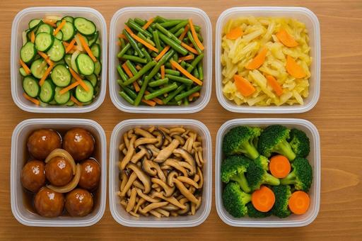 作り置きおかずセット・常備菜・冷蔵保存 作り置きおかずセット・常備菜・冷蔵保存の写真