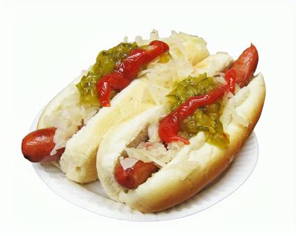ホットドッグ ホットドッグ ホットドッグ,ソーセージ,ソーセージパンの写真素材