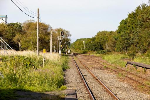 ローカル線によくあるポイント ローカル線によくあるポイント 鉄道,花咲線,茶内駅の写真素材