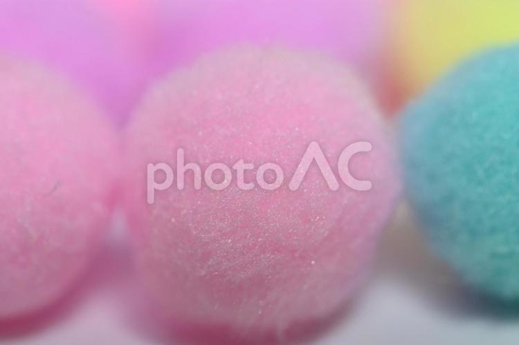 パステルカラーフェルトポンポンの質感 パステル,フェルト,ポンポンの写真素材