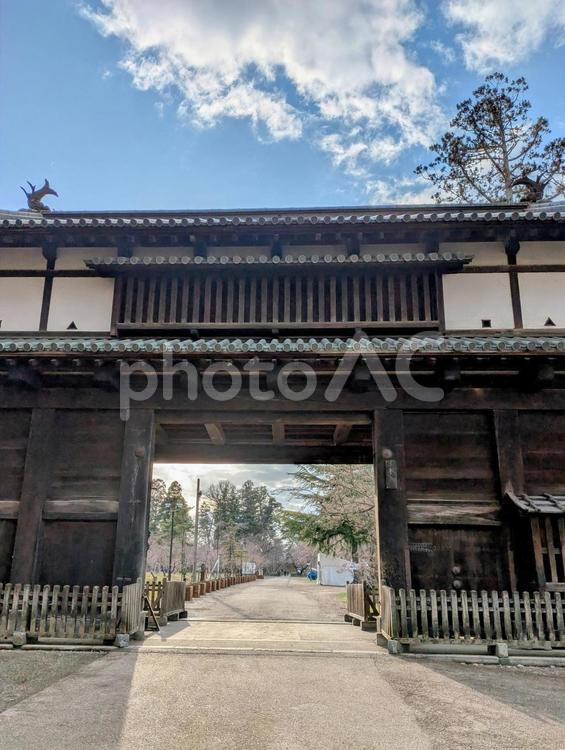 弘前城　三の丸東門 青森県,青森壁紙,弘前城の写真素材