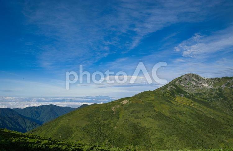 北アルプス　登山　黒部五郎岳 縦走,夏山,アウトドアの写真素材