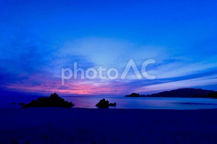 夕暮れの空 夕陽,夕日,夕焼けの写真素材