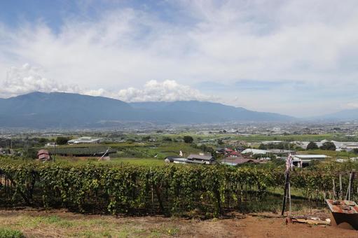 山から見下ろす田舎 山から見下ろす田舎の写真