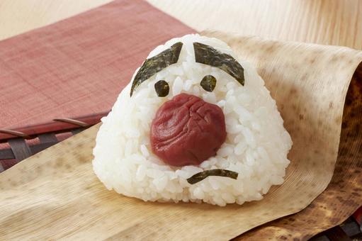 おにぎりマン おにぎりマン おにぎり,顔,キャラクターの写真素材