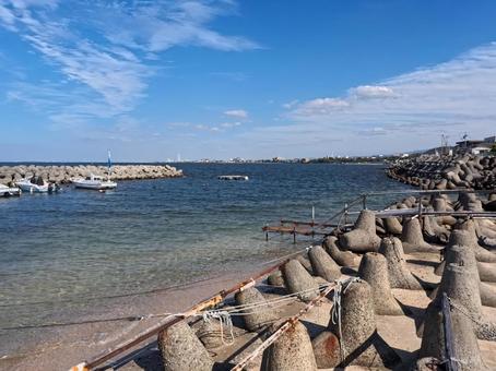 テトラポット 海岸,海,防波堤の写真素材