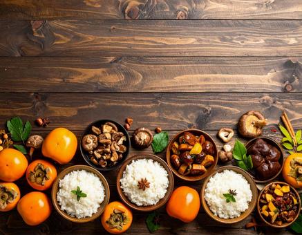 秋の味覚たちの写真