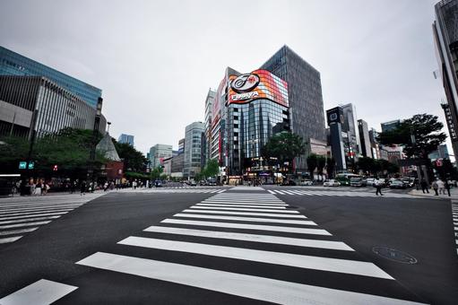 有楽町 数寄屋橋 スクランブル交差点 有楽町 数寄屋橋 スクランブル交差点 数寄屋橋,スクランブル交差点,銀座の写真素材