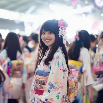 着物を着た可愛い日本人 着物を着た可愛い日本人の写真