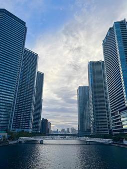 勝どき・月島・築地エリアの都市風景 月島,勝どき,築地の写真素材