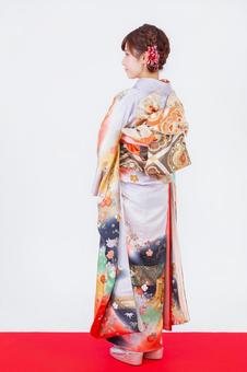 振袖を着た女性 振袖を着た女性 晴れ着,成人の日,成人の写真素材