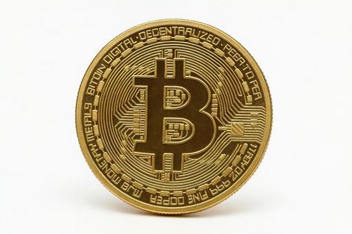 白背景のビットコイン 白背景のビットコインの写真