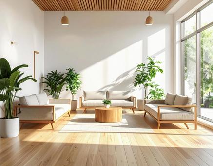 安心感のあるクリニックの待合室　の写真