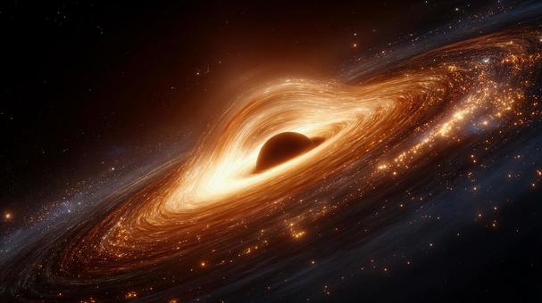 光を歪めるブラックホールの圧倒的な存在感 光を歪めるブラックホールの圧倒的な存在感の写真