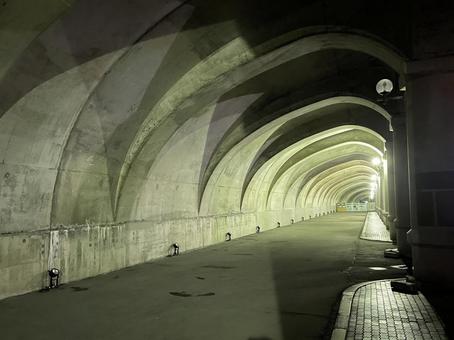 夜の北防波堤ドーム(稚内) 夜の北防波堤ドーム(稚内) 北防波堤ドーム,稚内,北海道の写真素材