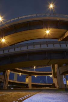 千本松大橋　めがね橋　夜景 千本松大橋,めがね橋,大正の写真素材