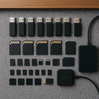 USBとSDカード整理 USBとSDカード整理の写真