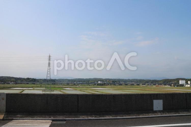 水田の広がる世界 水田,水が張った田,田植えの写真素材