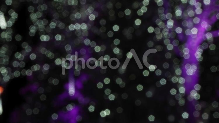 夜景イルミネーション背景。五角形玉ボケ 玉ボケ,五角形,夜景の写真素材