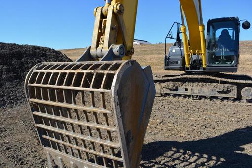 土木工事現場の建設機械 土木工事現場,土木工事,土木の写真素材