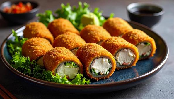 揚げ物 シソ巻き 揚げ物 シソ巻きの写真