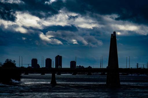 モントリオールの凍る水面 モントリオールの凍る水面 モントリオール,川,氷の写真素材