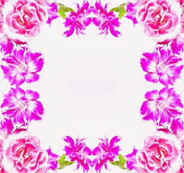 赤とピンクの花柄イメージ素材 花,花飾り,カーネーションの写真素材