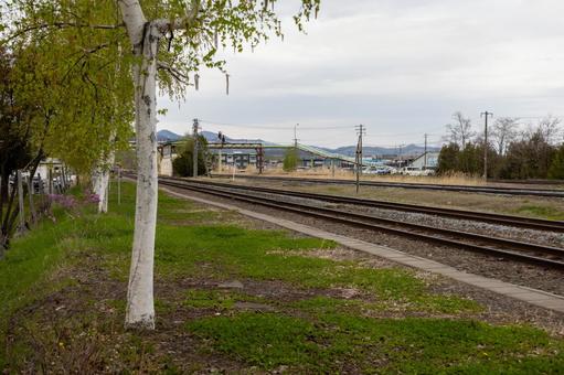 ローカル線の線路と風景 ローカル線の線路と風景 鉄道,線路,根室本線の写真素材