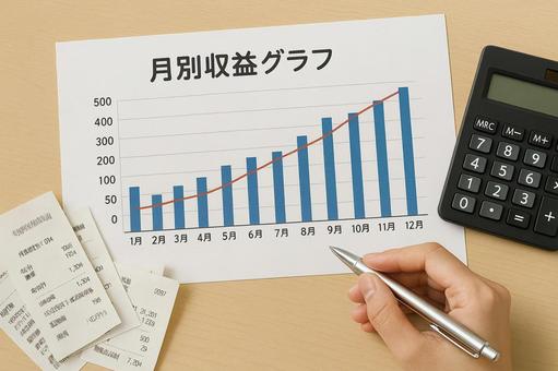 月別収益グラフ資料 月別収益グラフ資料の写真
