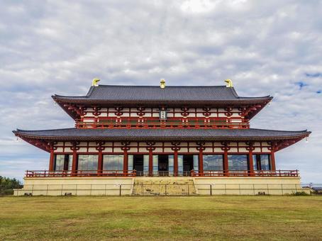 【奈良県】平城宮・第一次大極殿 第一次大極殿,平城宮跡,奈良の写真素材
