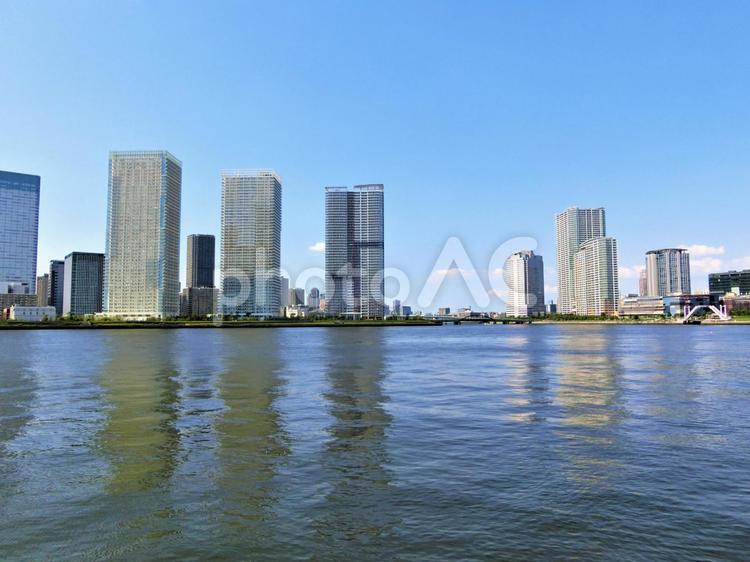 臨海地区のタワーマンション～新豊洲から春海橋を望む～ タワーマンション,晴海,臨海の写真素材