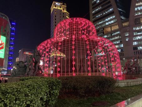 ソウル 夜景 ソウル 夜景 ソウル,街並み,町並みの写真素材