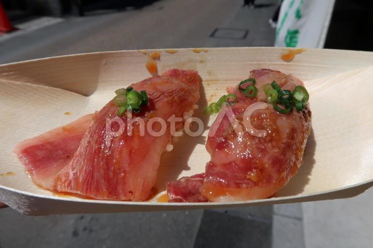 飛騨牛握り寿司・岐阜 飛騨牛握り寿司,飛騨牛,肉寿司の写真素材