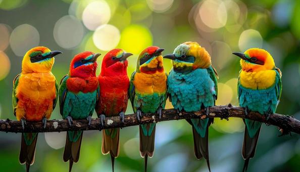 カラフル、極彩色の鳥の写真 カラフル、極彩色の鳥の写真の写真