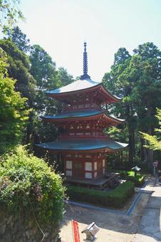 医王山 油山寺の三重塔 医王山 油山寺の三重塔の写真