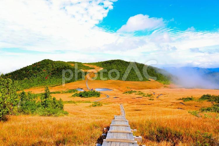 秋の燧ケ岳（福島桧枝岐） 秋,紅葉,燧ケ岳の写真素材