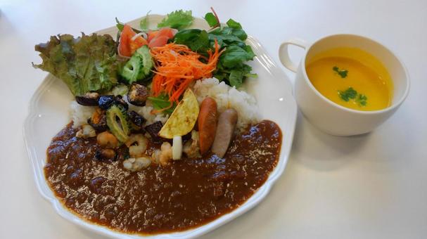 Photo, lunch, fashionable rice, lunch set, 
