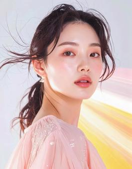 透明感のある若い女性の美容ポートレート 透明感のある若い女性の美容ポートレートの写真