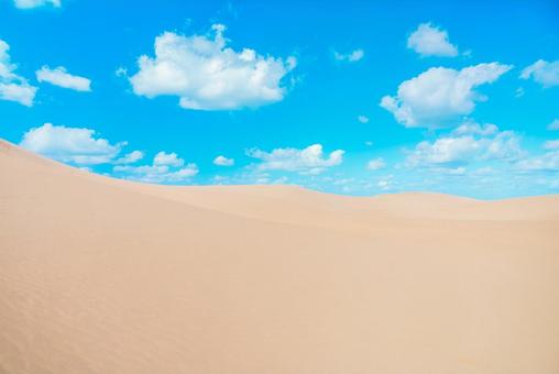 【鳥取】鳥取砂丘と青空 鳥取砂丘,鳥取,砂丘の写真素材