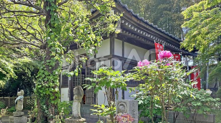 秩父34観音 29番 長泉院 境内の風景 長泉院,笹戸山,秋葉堂の写真素材