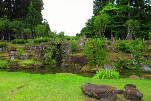新潟県-旧関山宝蔵院庭園 新潟県-旧関山宝蔵院庭園 旧関山宝蔵院,庭園,国指定名勝の写真素材