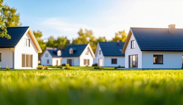 広い敷地と立ち並ぶ住宅 広い敷地と立ち並ぶ住宅の写真