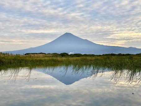 富士川と富士山と雲 富士川と富士山と雲の写真