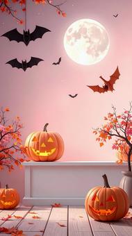 ハロウィン淡いカラーのジャックオランタン ハロウィン淡いカラーのジャックオランタンの写真